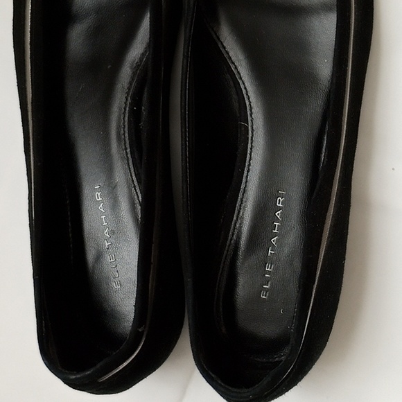 Elie Tahari Black Ballet Flat Shoes Size 37.5 - Picture 3 of 7